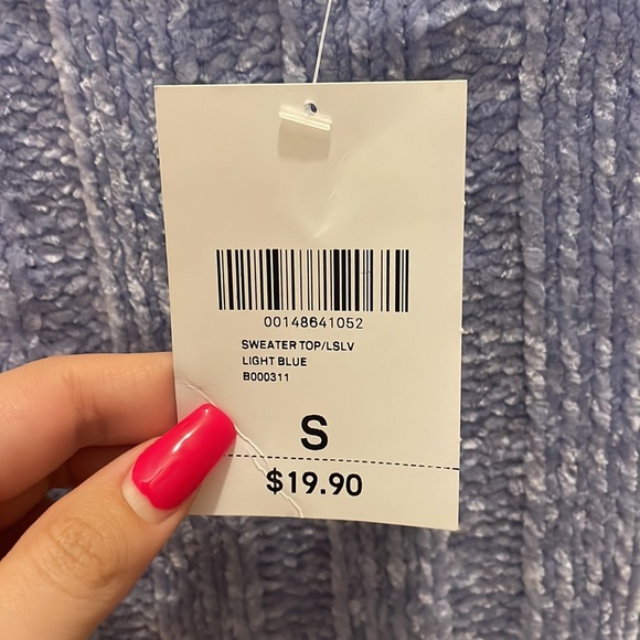 Light blue wide neck cropped sweater - Picture 5 of 5